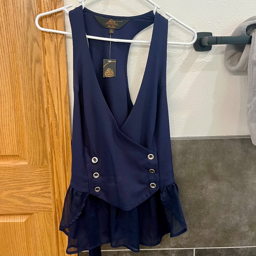 NWT Disney Alice Through the Looking Glass Double-Breasted Ruffle Vest Large - Picture 4 of 10